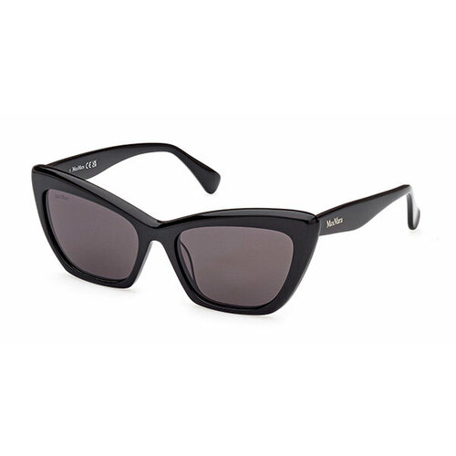 Солнцезащитные очки Max Mara MM 0063 01A, кошачий глаз, оправа: пластик, для женщин, черный