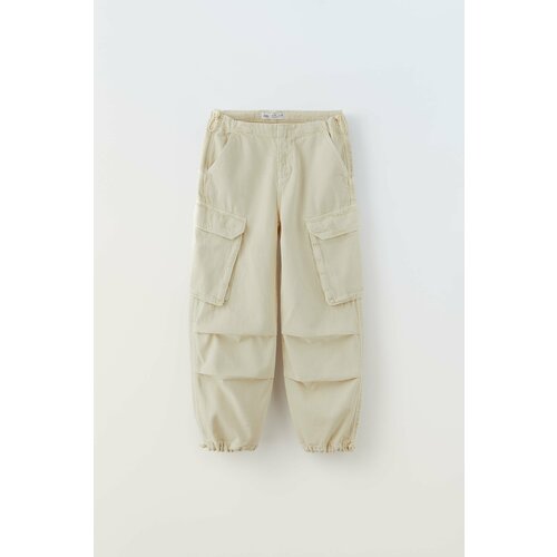 Брюки Zara, размер 13-14 лет (164 cm), бежевый