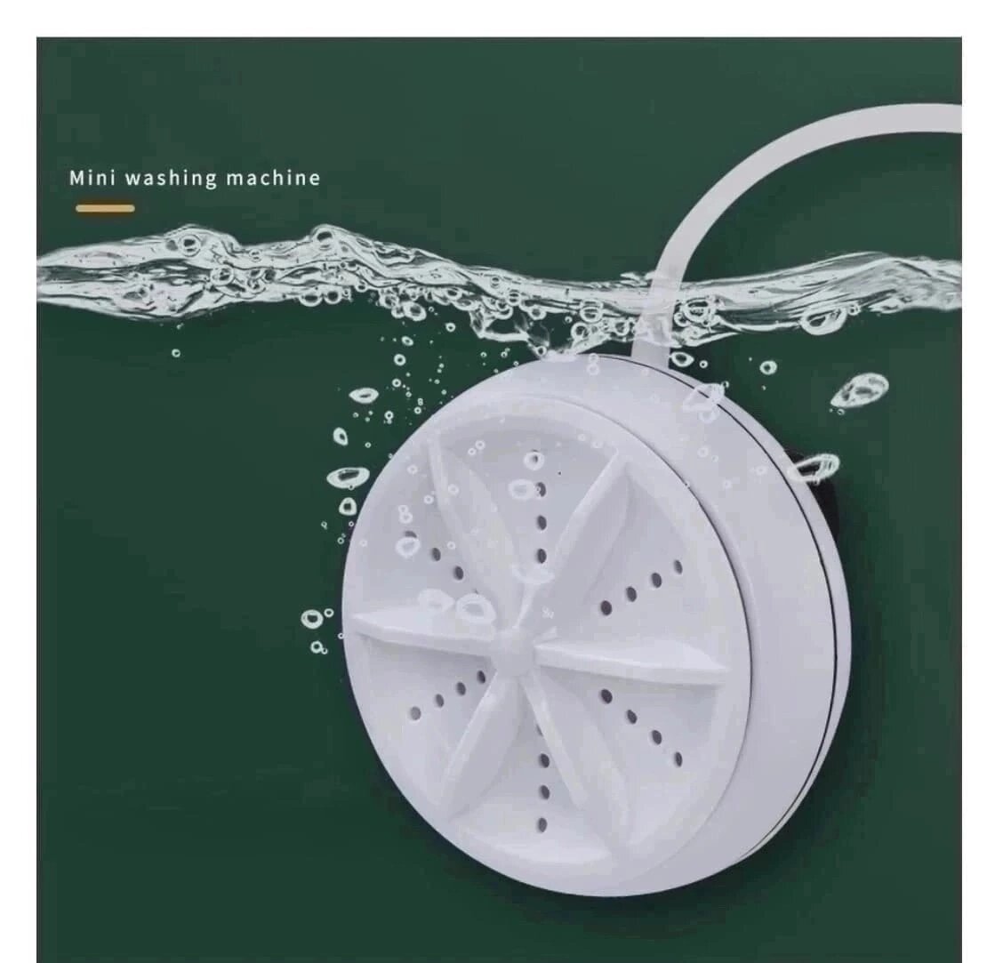 Ультразвуковая мини стиральная машинка Ultrasonic turbine wash (Белая) — фото 15