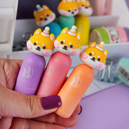 Неоновые мини-текстовыделители маркеры, 6 цветов