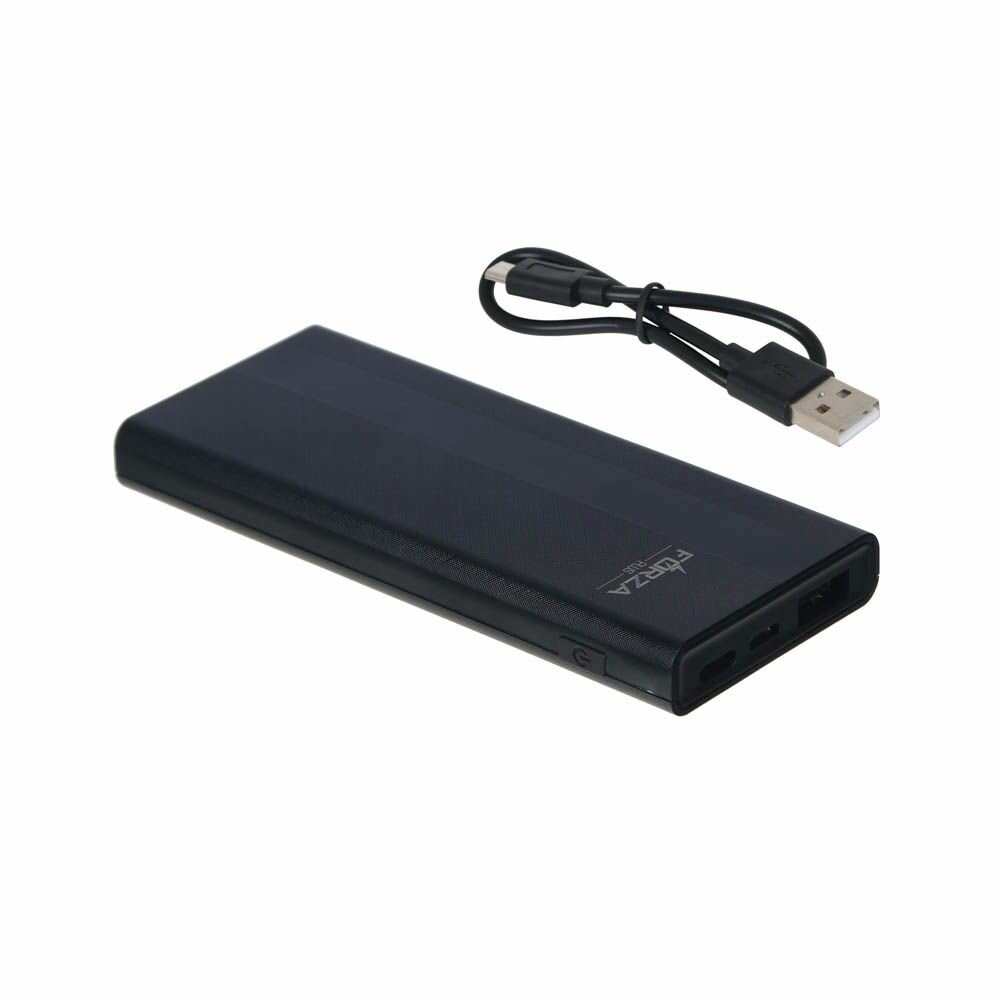 FORZA Аккумулятор мобильный, 5000 мАч, USB, 2А, дисплей, Чёрный