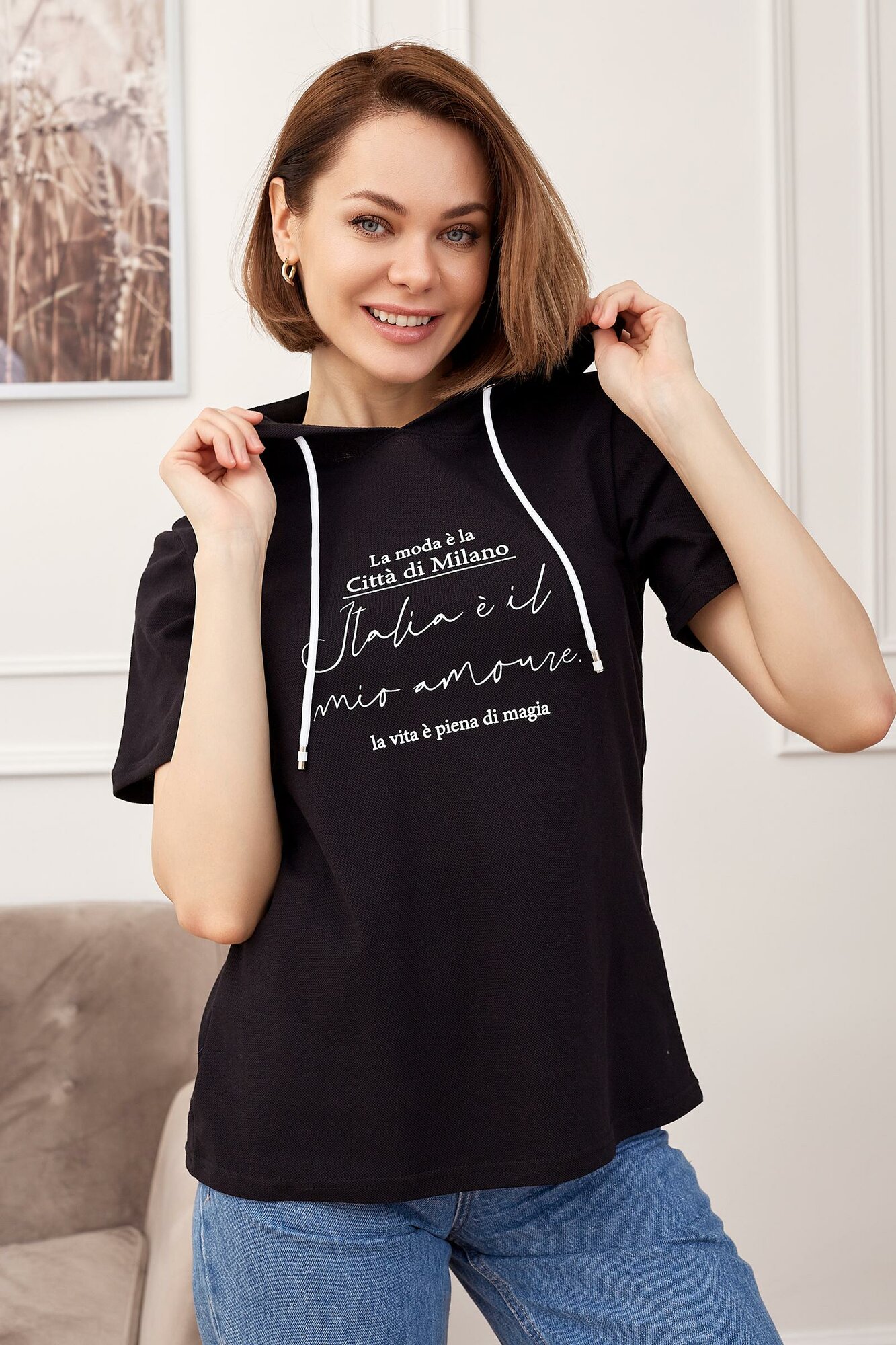 Футболка Lika Dress, размер 60, черный/черный