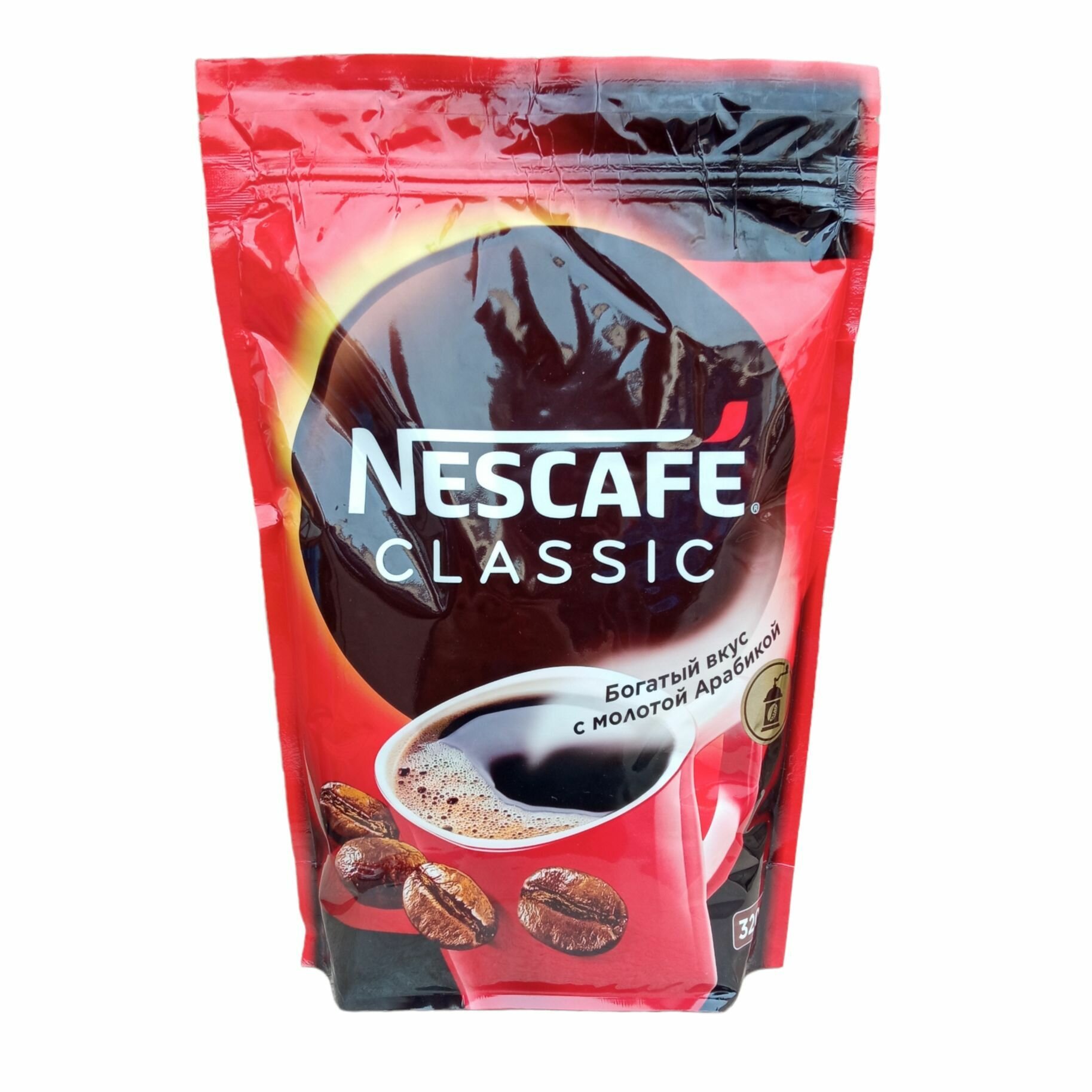 Кофе Нескафе Классик (Nescafe Classic) растворимый с добавлением молотой арабики, пакет, 320 г — фото 1