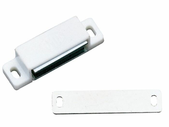 Защелка магнитная Amig мод.10 (723) 56х15 мм белая комплект 4 шт.