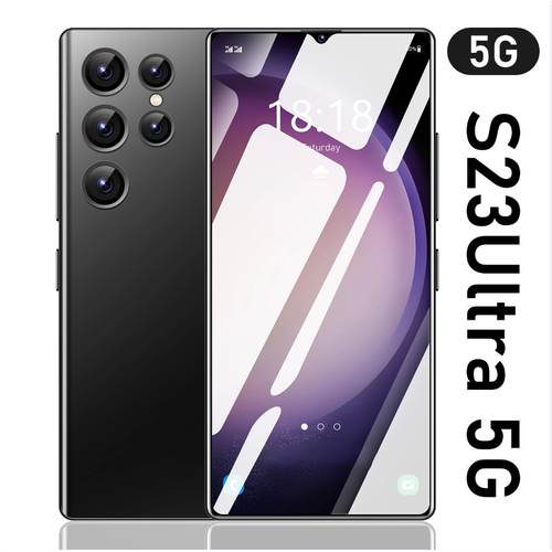 Смартфон S23 12512 ГБ Умный мобильный телефон с большим экраном черное 9950₽