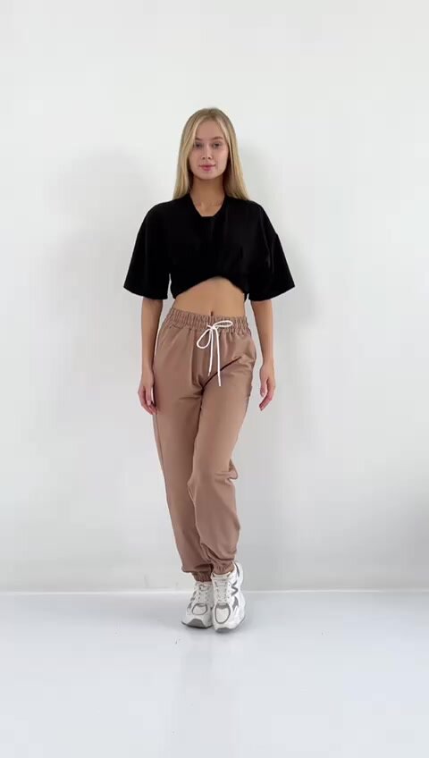 Брюки спортивные H&T Collection, размер 40, темно-бежевый — фото 1