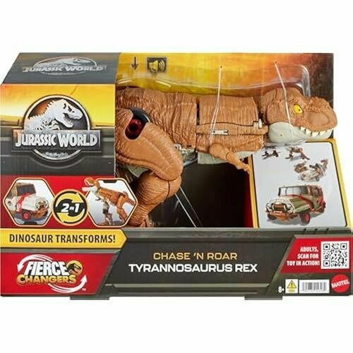 Jurassic World Fierce Changers - Охота и рев Тираннозавра Рекса Трансформирующаяся игрушка 2 в 1 из внедорожника в динозавра от 8 лет HPD38 4999₽