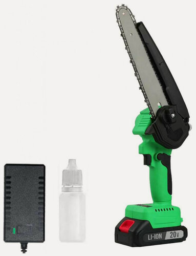 Изображение товара Пила цепная аккумуляторная бесщеточная Zitrek GreenSaw 20V, (20 В, 4.0 Ач, Li-ion аккум. 1 шт, ЗУ) черно-зеленый