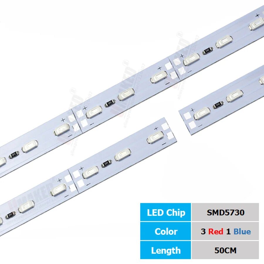 Umaked жесткая светодиодная лента SMD5630/5730 теплый белый 50 см