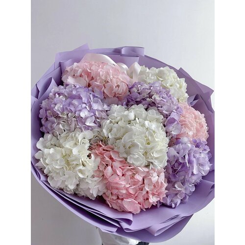 фото Букет яркий микс из ароматных колумбийских пышных гортензий 9 шт. от flowersgo