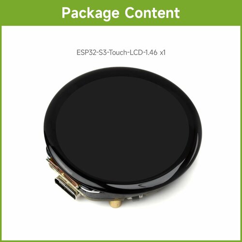 Waveshare ESP32-S3 146-дюймовый круглый дисплей макетная плата 412412 встроенный динамик и микрофон ESP32 с дисплеем with cover glass 2871₽