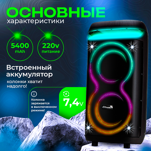 Колонка 15 30-72 CRAZY BOX 2500 динамик 2шт15 ElTRONIC с TWS 17595₽