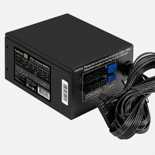 Изображение товара EXEGATE Блок питания EX221642RUS Блок питания 600W ATX - 600PPX RTL, black, active PFC, 13,5cm, 20+4pin 4+4pin PCI - E 4IDE 5SATA