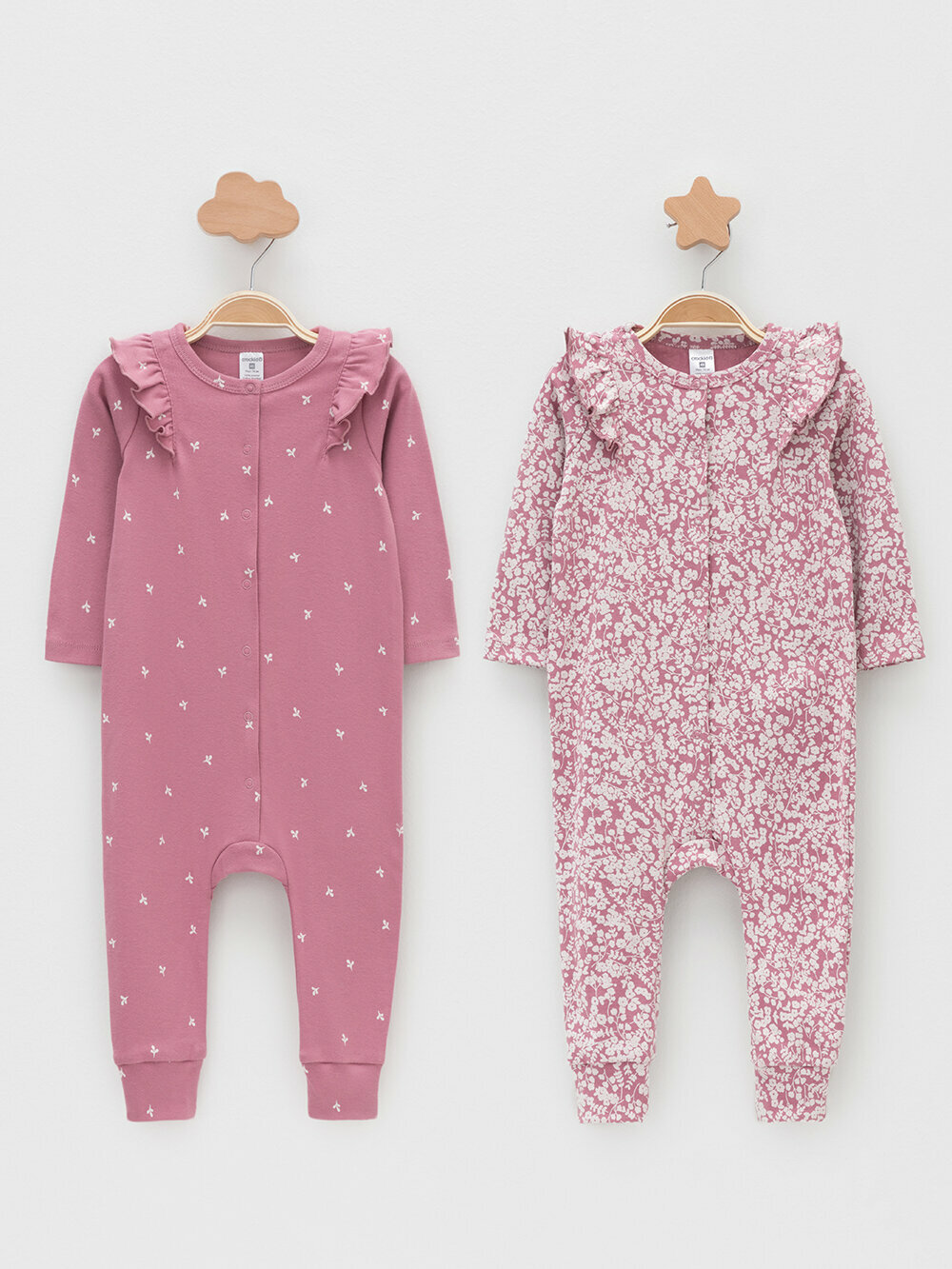 Комбинезон crockid К 6534-2уп/тем.розовый 1710 Н099Н098 открытая стопа комплект из 2 шт. размер 44/68 розовый