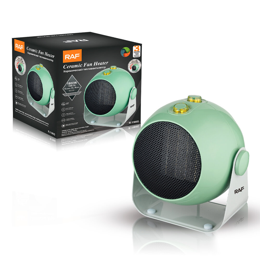 Керамический обогреватель (тепловентилятор) RAF R1186, с регулировкой наклона, 1800 Вт — фото 1