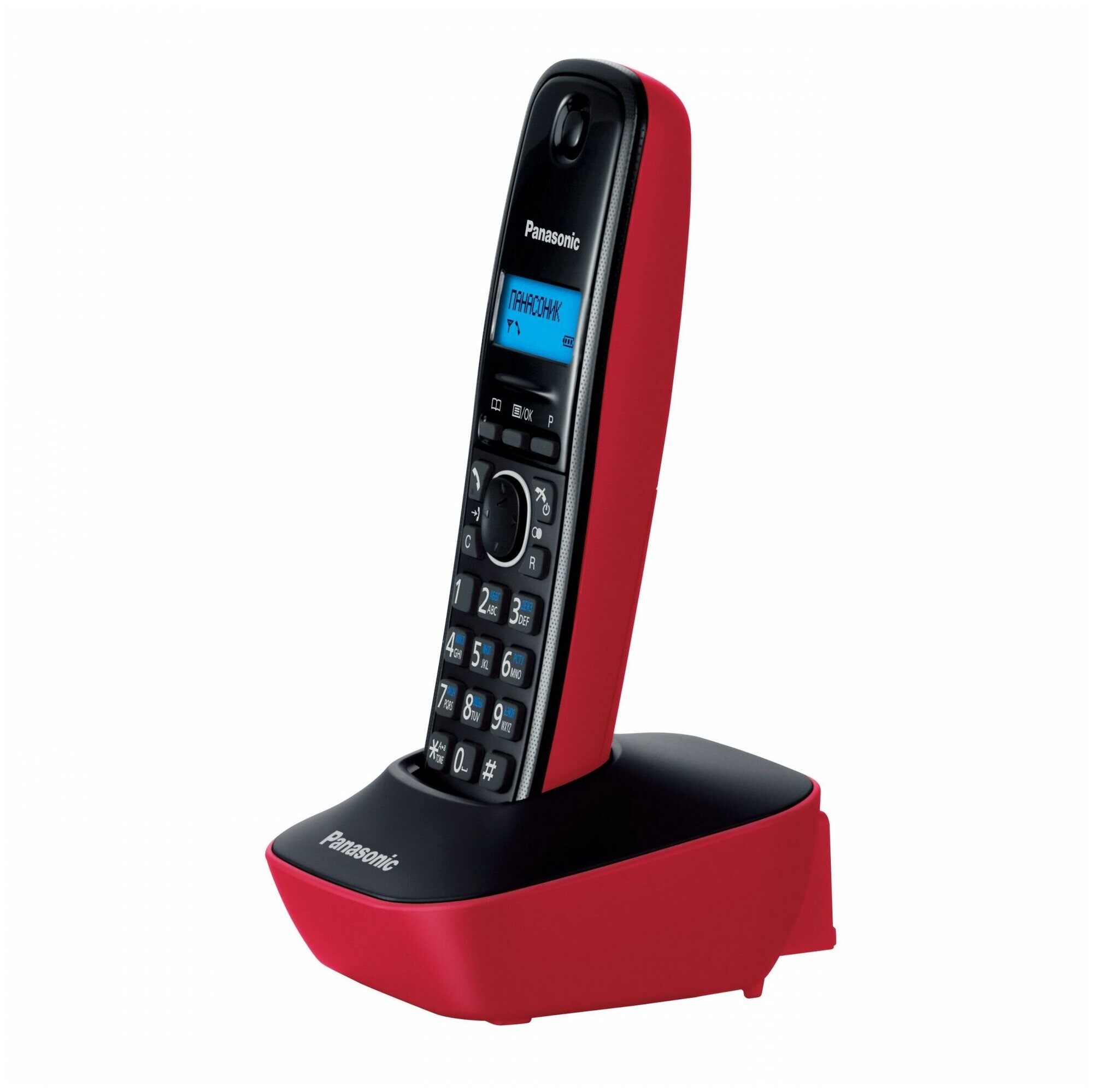 Р/Телефон Dect Panasonic KX-TG1611RUR красный/черный АОН - фотография № 15