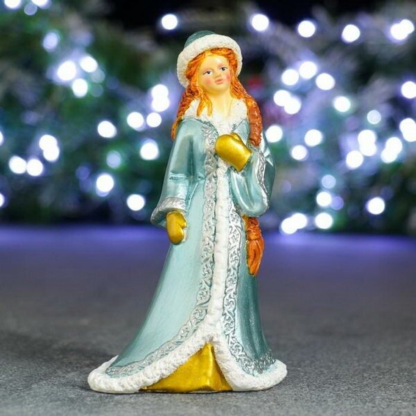 фото Фигура "Снегурочка в золотых варежках" 10х7х15см