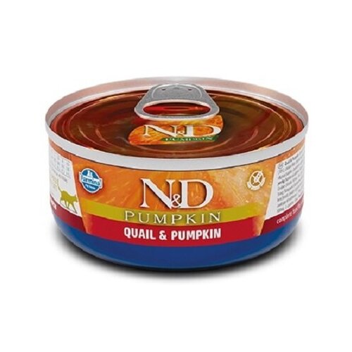 Farmina N&D Pumpkin влажный корм для кошек, перепел с тыквой (24шт в уп) 70 гр