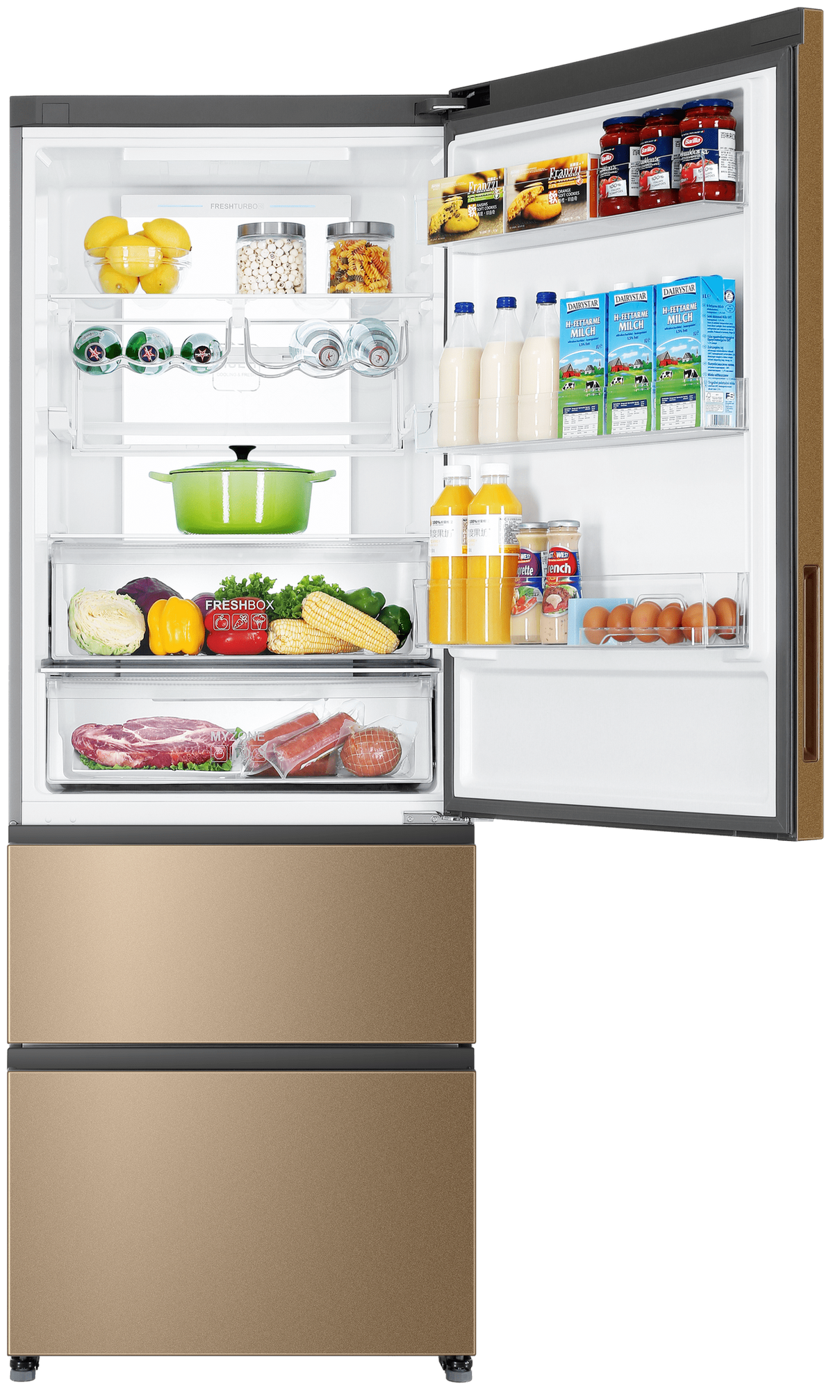Холодильник Haier A4F742CGG, золотой - фотография № 4