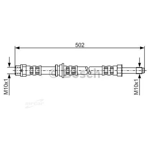 BOSCH 1987476971 1 987 476 971_шланг тормозной задний! L=502\ BMW E46 1.6-2.8/1.8D-3.0D 98>