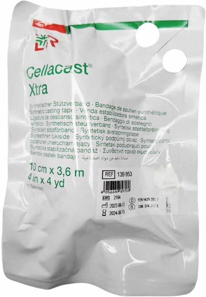 Бинт синтетический затвердевающий иммобилизирующий (жесткий пластиковый бинт) Cellacast Xtra, бежевый (10см х 3,6 м)