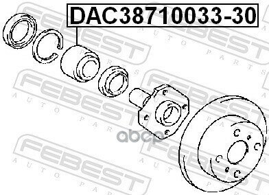 Подшипник ступичный передний 38X71X33X30, FEBEST DAC3871003330