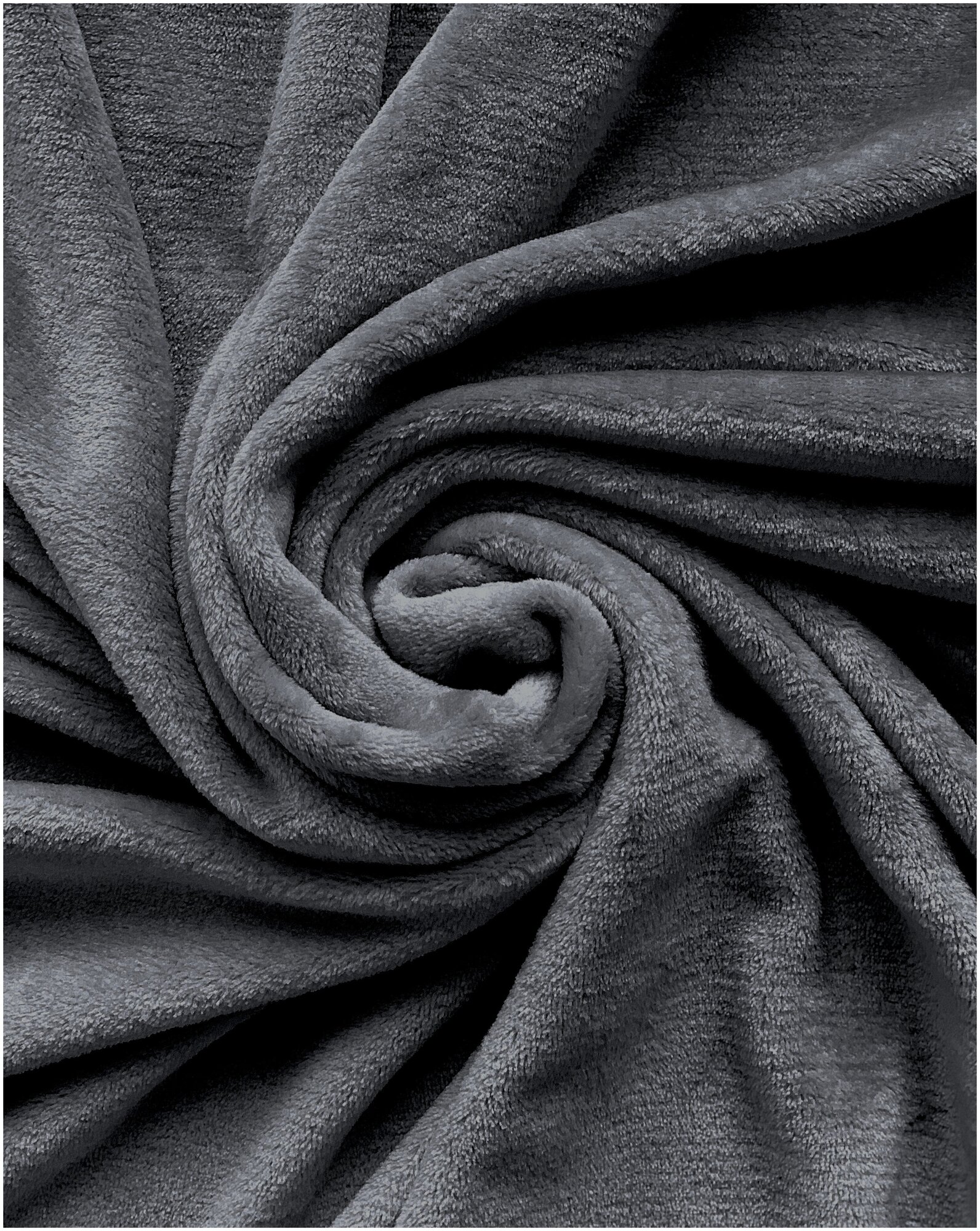 Плед/Покрывало велсофт ENRIKA 220 х 200 см, темно-серый , ENRIKA - фотография № 2