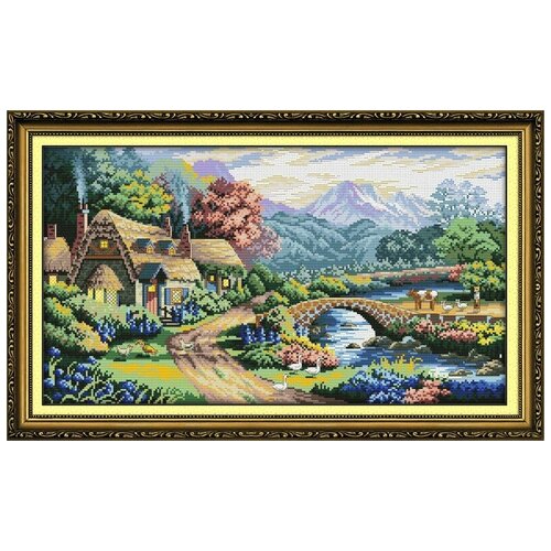 Набор для вышивания крестиком “Домик в деревне” 40х65см.