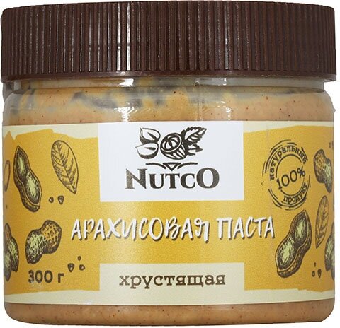 Арахисовая паста NUTCO хрустящая 300 гр. без сахара, со стевией, морской солью и кусочками арахиса - фотография № 13