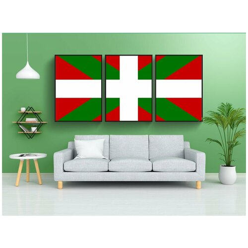 фото Набор модулных постеров для интерьера "басков, флаг, испания" 60x90 см. в тубусе, без рамки lotsprints