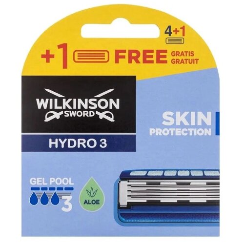 Wilkinson Sword / Schick Hydro 3 Skin Protection / Сменные кассеты для бритв HYDRO , 5 шт. wilkinson sword schick hydro 5 skin protection regular бритвенный мужской станок с 9 сменными кассетами