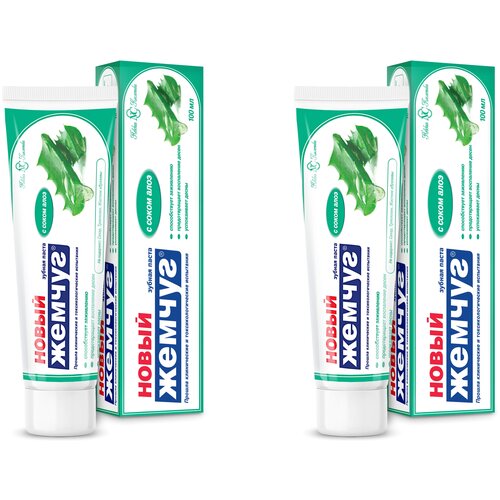 фото Нк жемчуг новый з/паста с соком алоэ 100мл (набор из 2х шт) невская косметика