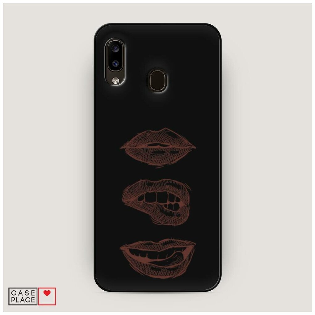 Матовый силиконовый чехол "Губы графика 1" на Samsung Galaxy A30 / Самсунг Галакси А30