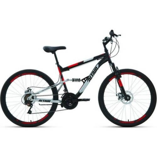 Горный велосипед Altair MTB FS 26 20 disc 2021 черныйкрасный рост 16 2454000₽