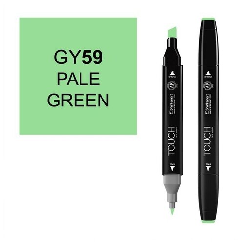 Художественный маркер TOUCH Маркер спиртовой двухсторонний TOUCH ShinHan Art, зеленый бледный