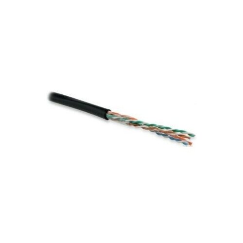 кабель витая пара f utp 5e кат 4 пары hyperline futp4 c5e s24 arm out pe pe bk 24awg 0 51 мм медь одножильный solid внешний pe чёрный цена з Hyperline Неэкранированная витая пара UUTP4-C5E-S24-OUT-PE-BK-100 100 м Кабель витая пара, неэкранированный U ­UTP, категория 5e, 4 пары 24 AWG ,