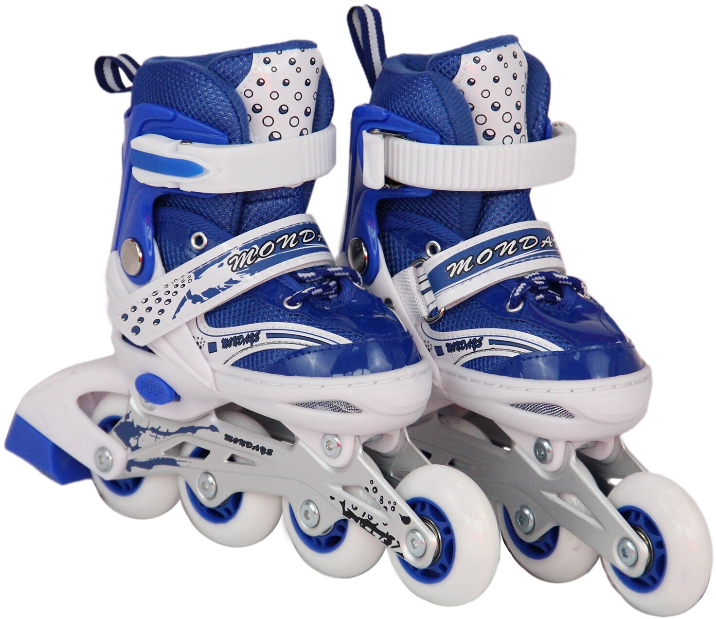 Раздвижные ролики с защитой и шлемом - размер S (27-30), синий цвет