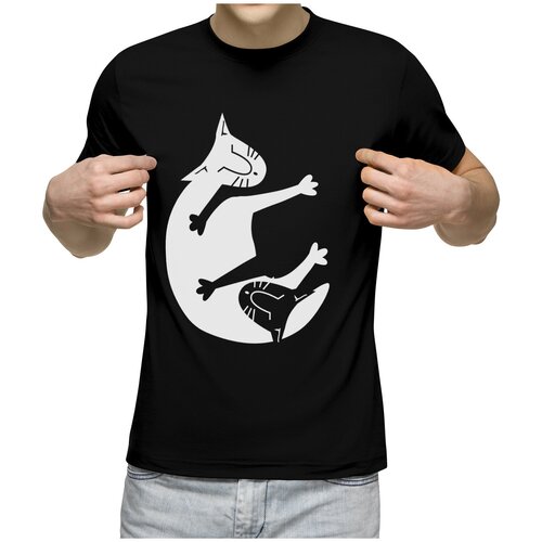 фото Мужская футболка «инь-янь на темном» (xl, темно-синий) us basic