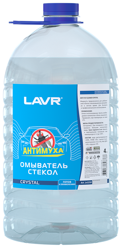 Омыватель стекол "Антимуха" Crystal LAVR, 4 л / Ln1210