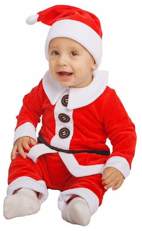 Костюм Батик "Крошка Санта" П-6008, для мальчика, полиэстер, всесезонный, красный на рост 75см — фото 1