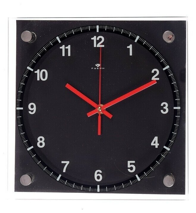 Часы настенные, серия: Классика, "Черная классика", плавный ход, 25 х 25 см