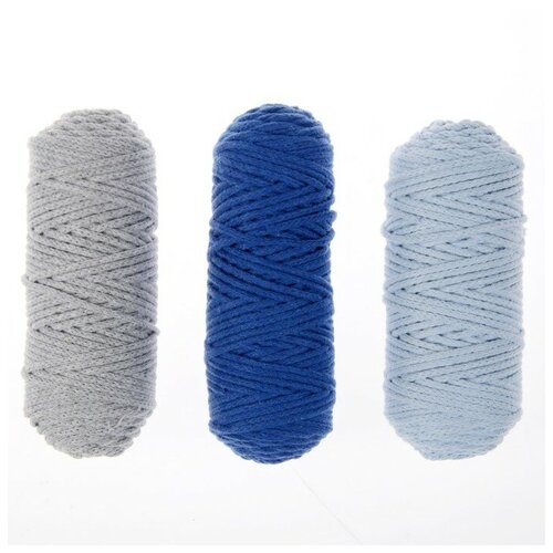 Купить Шнур для вязания 3мм 100% хлопок, 50м/85гр, набор 3шт (Комплект 9), NewStory
