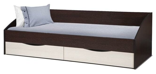 Кровать Фея-3 симметричная 900х2000 венге/вудлайн кремовый - фотография № 1
