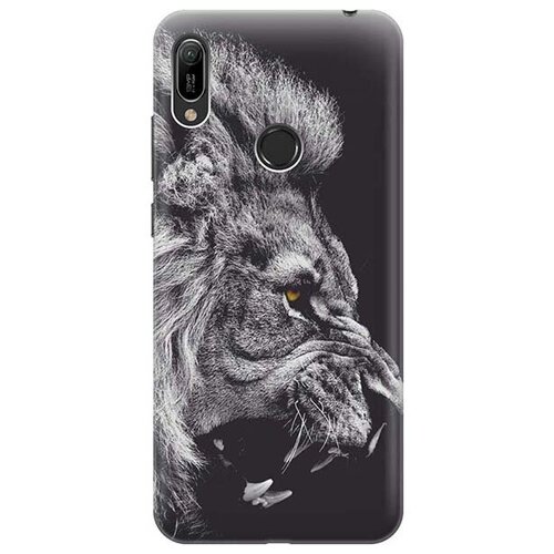фото Ультратонкий силиконовый чехол-накладка для huawei y6 (2019) / honor 8a с принтом "морда льва" gosso