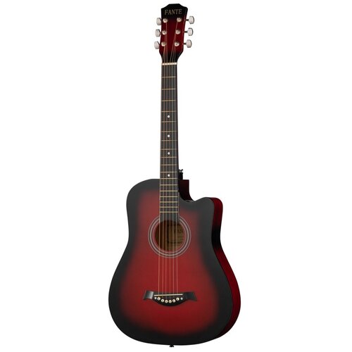 FT-D38-RDS Акустическая гитара, с вырезом, красный санберст, Fante fante ft r38b bls синий санберст акустическая гитара