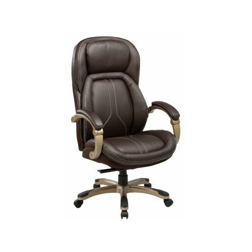 фото Кресло руководителя бюрократ t-9919 коричневый рец. кожа/кожзам крестовина пластик пластик золото