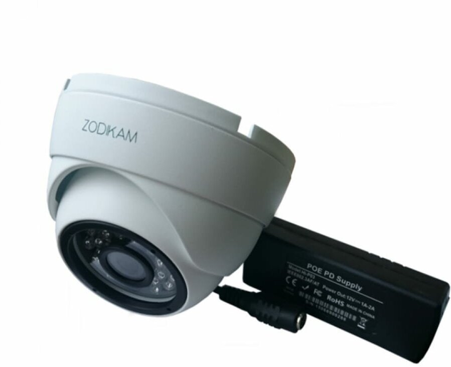 Купольная антивандальная IP камера видеонаблюдения для дома Zodikam 3202-P - фотография № 8