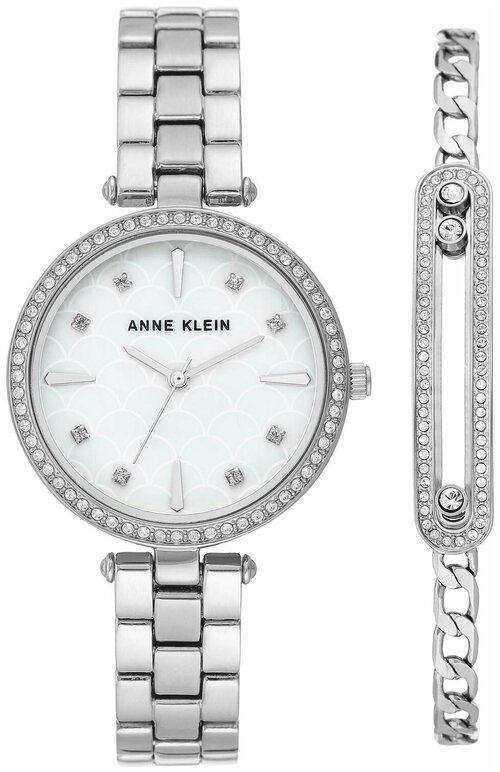 Наручные часы ANNE KLEIN Box Set Наручные часы Anne Klein 3559SVST, серебряный