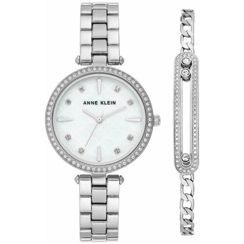 Наручные часы ANNE KLEIN Box Set 103844, серебряный браслет с премиум кристаллами