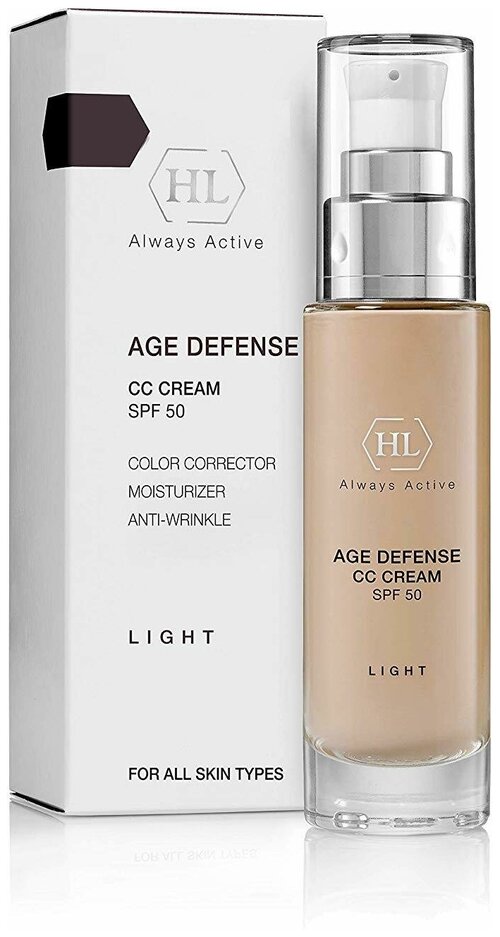 Holy Land Age Defense Cc Cream Light - Корректирующий крем SPF50, 50 мл